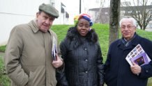 Delphine Baya,M. Pierre TOUCHARD, ancien Maire de Sablé et Vice Président du Conseil général et M. Jean-Marie TISSOT ancien Maire de Solesmes.